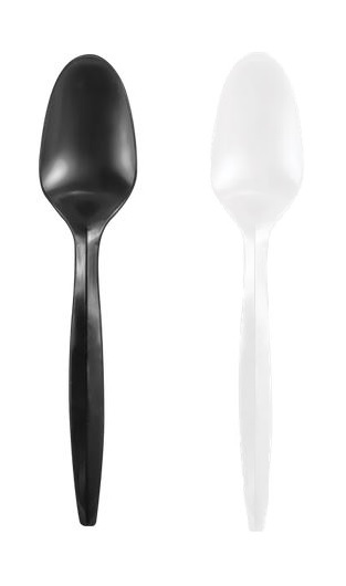 Medium Weight Polypropylene Bulk Teaspoon ( Choose white or black )